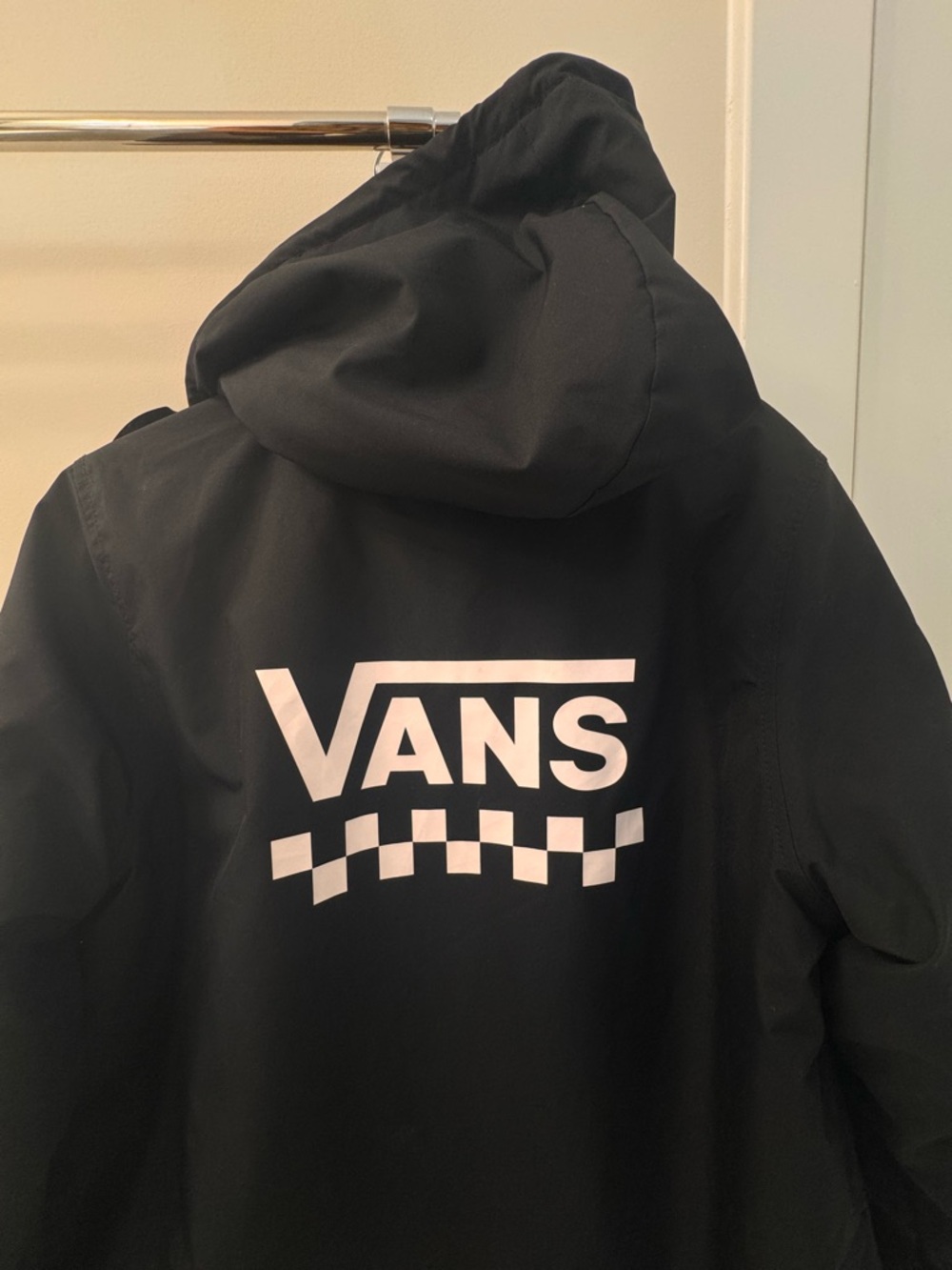 Vans Black Long Hooded Puffer Coat - Picture 5 of 11